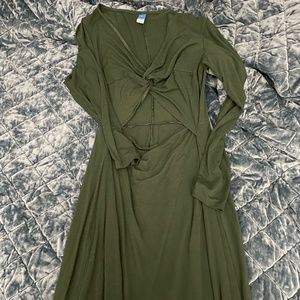 Old Navy Dark Green Cutout Dress